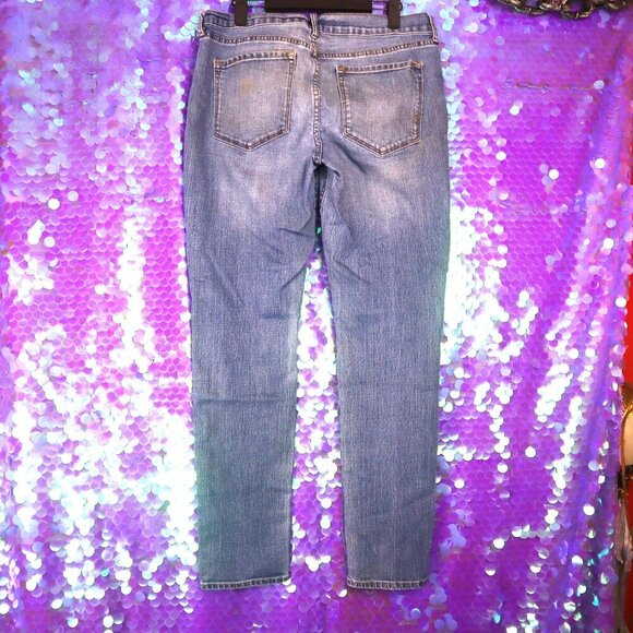 LAST CHANCE - DISTRESSED JEANS 12 Old Navy *FLAWED* Light Wash Original Stretch - Picture 7 of 8
